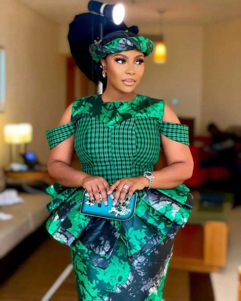 Top Unique And Latest Ankara Peplum Top And Skirt