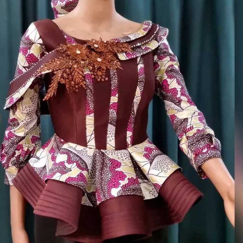 African Fashion Styles - Peplum Ankara Skirt And Blouse Styles