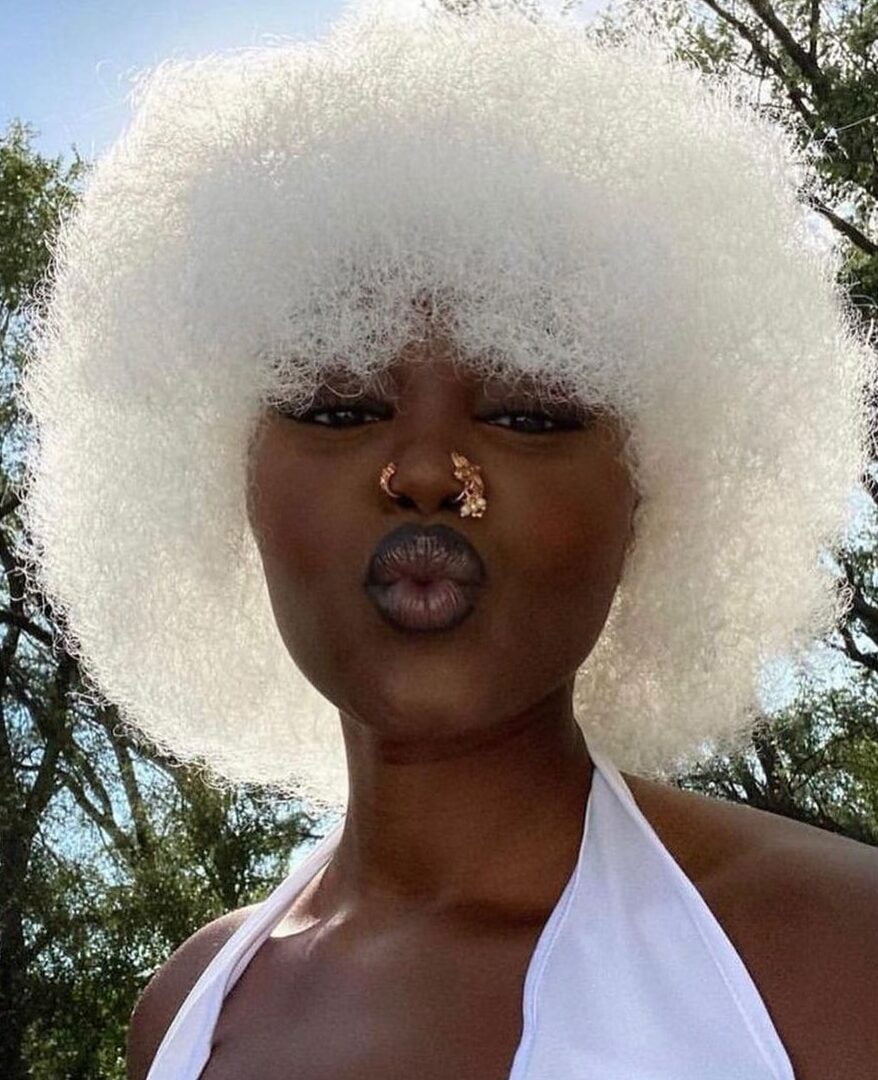 white afro bun for ladies