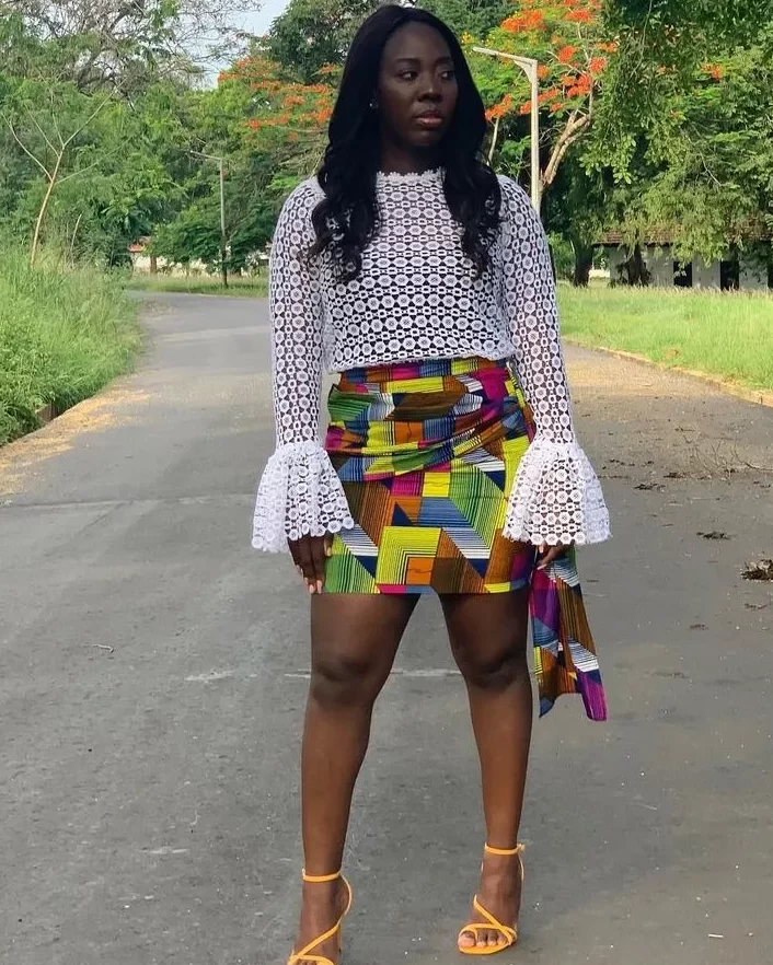 Short skirt and blouse lace styles