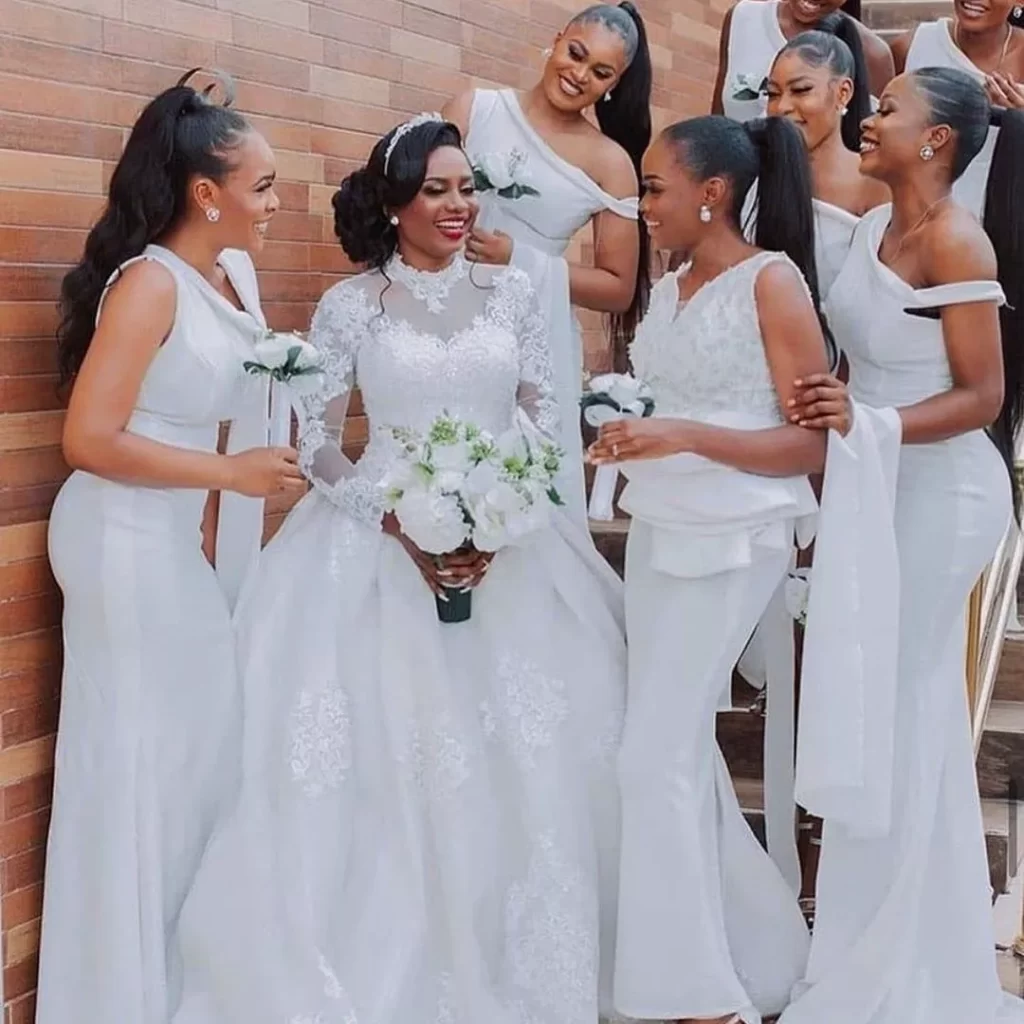 Best lady dresses for wedding in Nigeria - White chief bridesmaid dresses