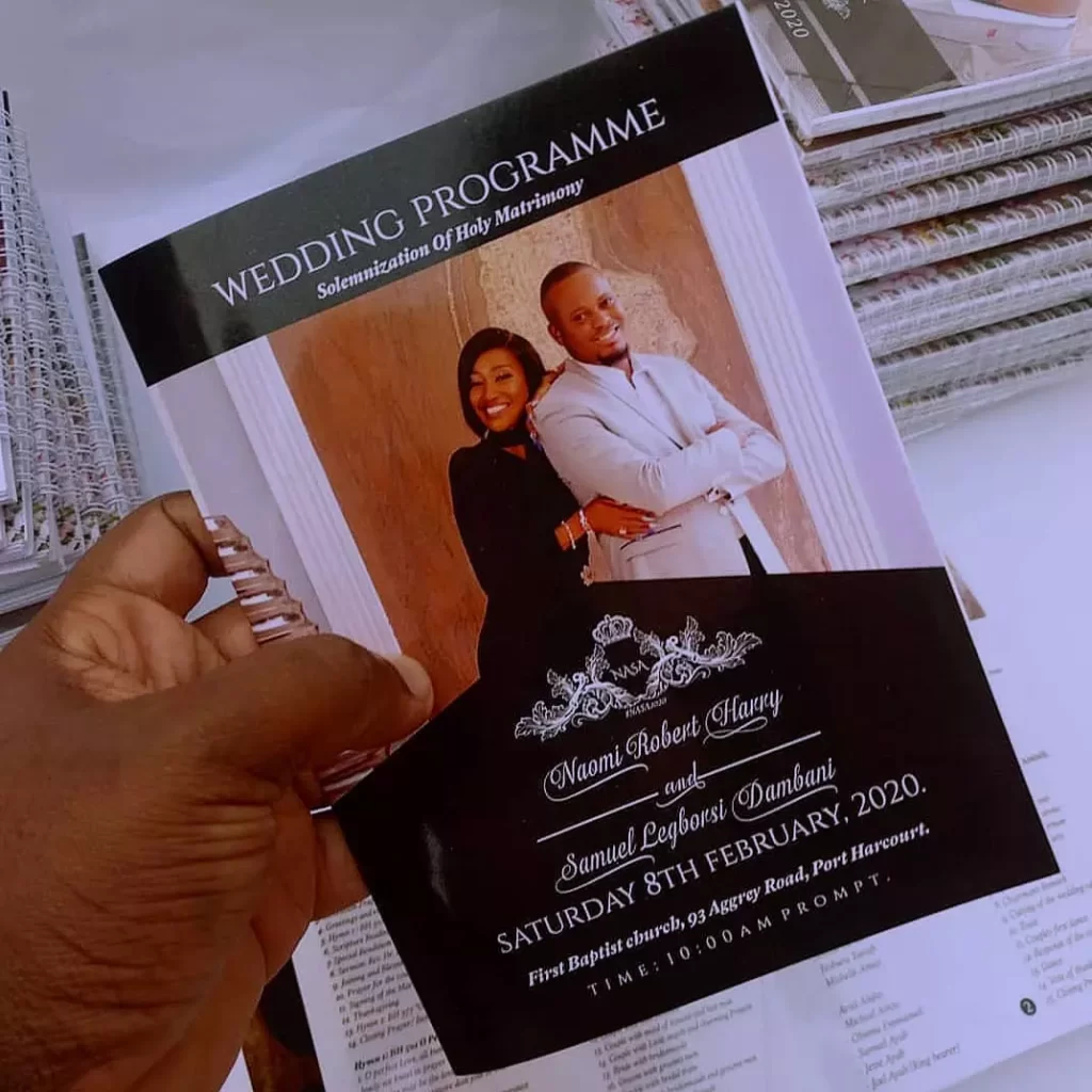 Nigerian Wedding Reception Program