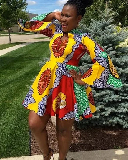 Ankara flare short gowns
