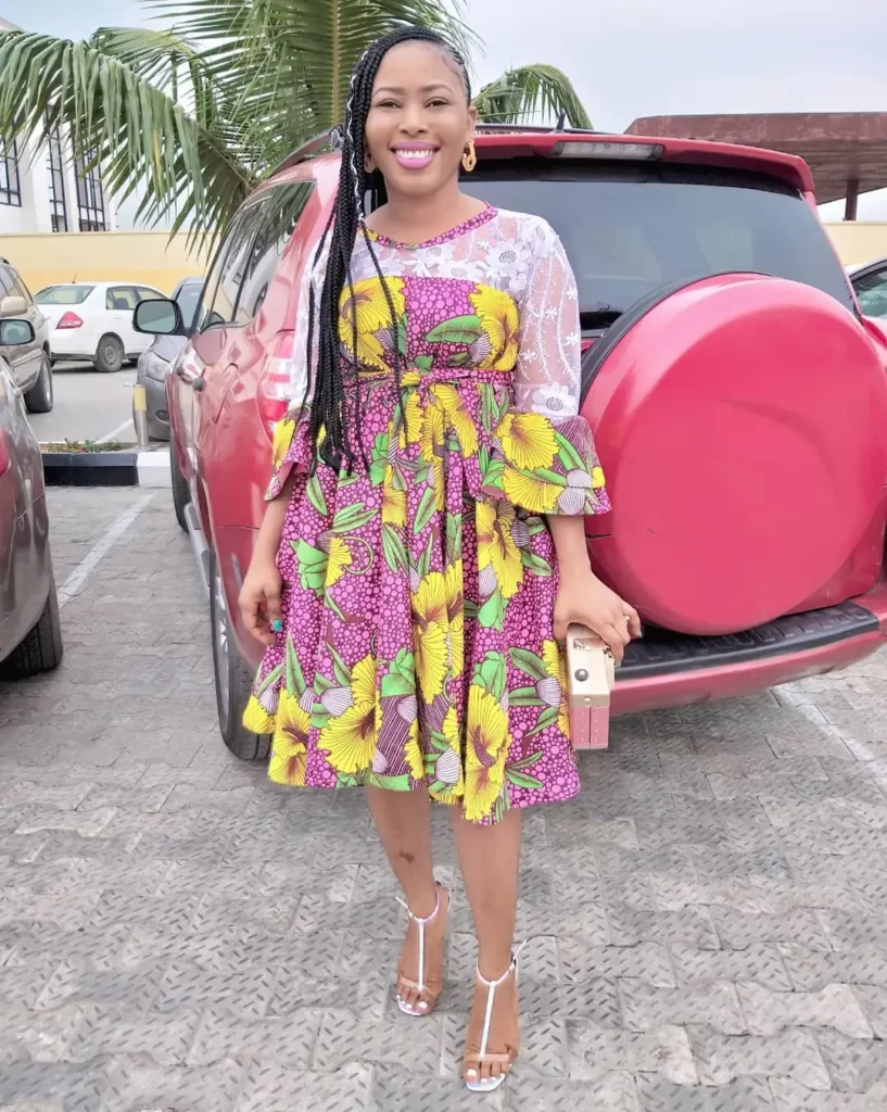 Ankara flare short gowns