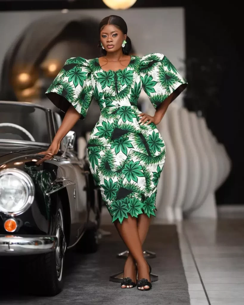 Short Cap Sleeve African Gown