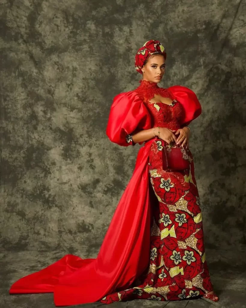 Lace, Ankara, and Crepe Combination