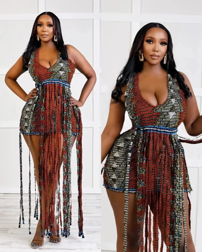 Short African Gown With Ankara Frills