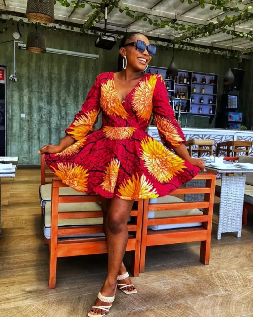 Short Red Ball Dress For The African Woman