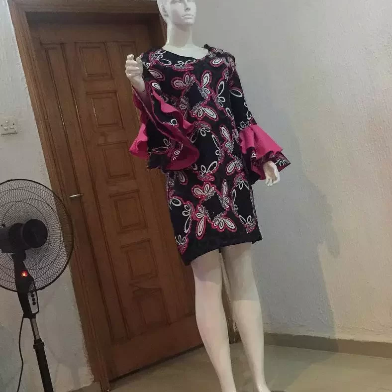 Ankara Print Mixed With Lace