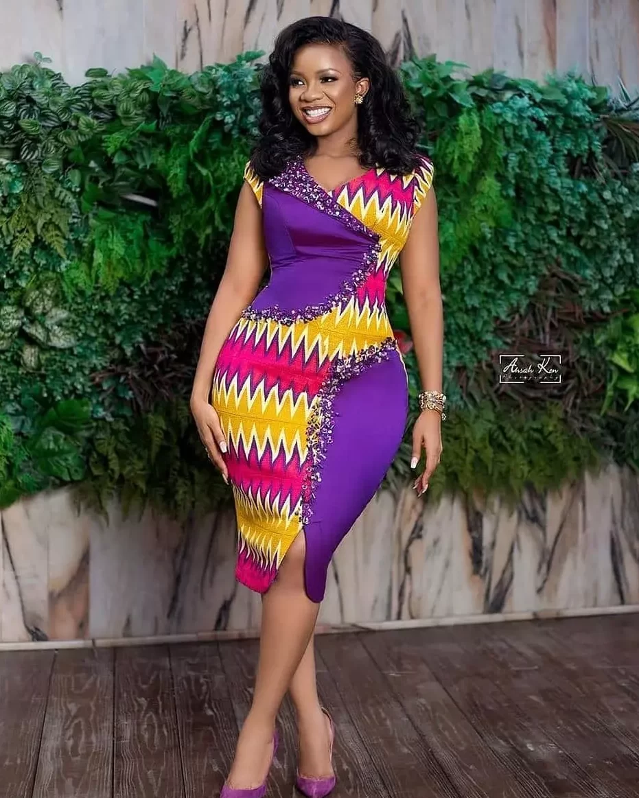 Plain And Patterned stylish trends of Ankara short gown dresses
