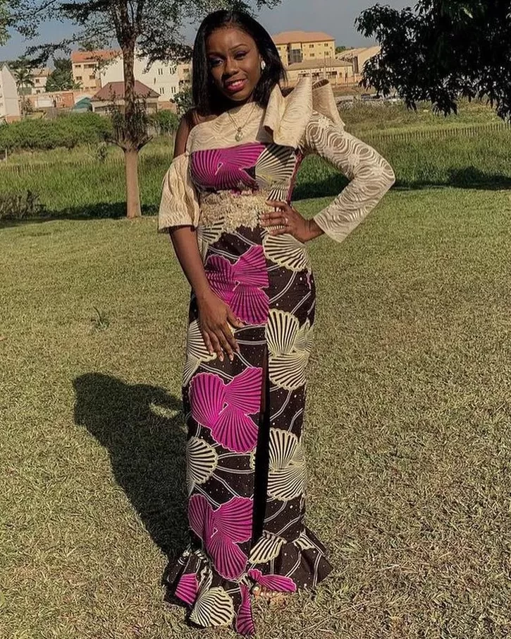 One Off-shoulder Ankara Long Gown Styles For Classy Ladies
