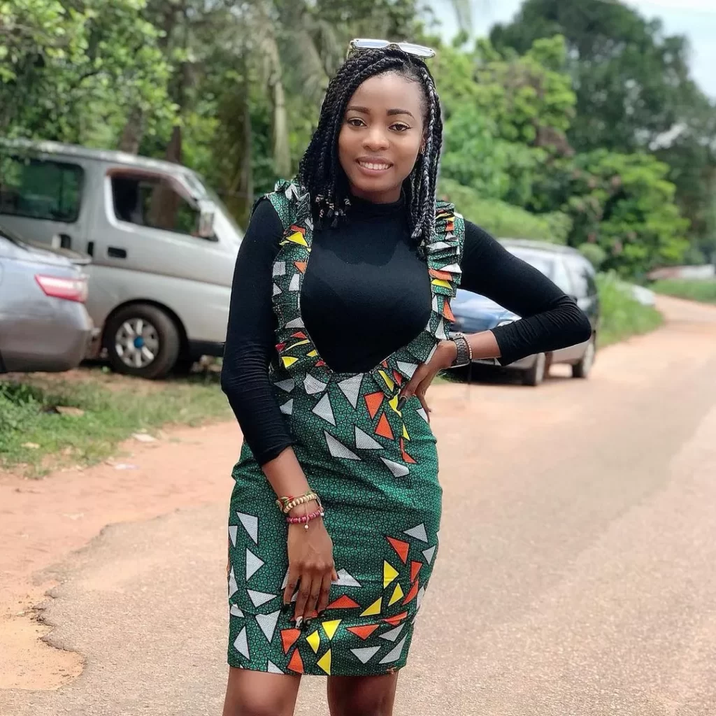 Ankara Pinafore Short Dresses