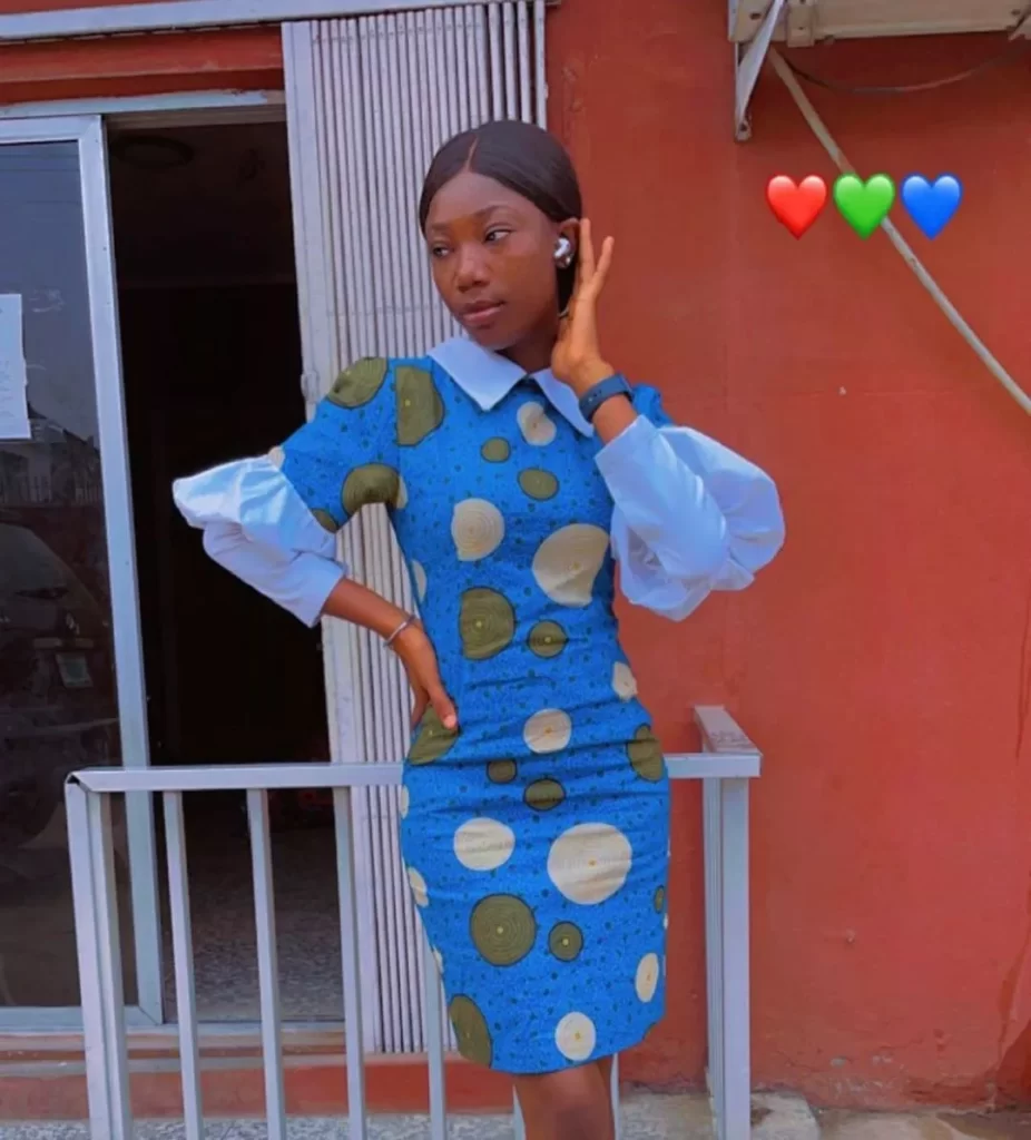 Lovely Gown Ankara Print Mixed With Satin