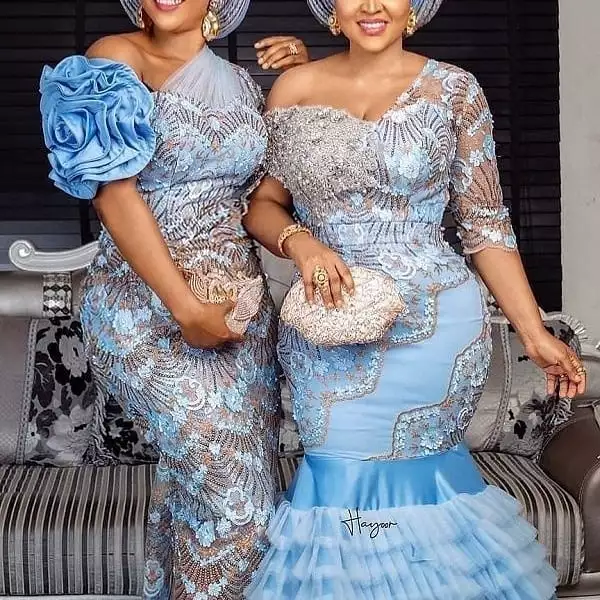 blue lace gown styles for wedding 2020