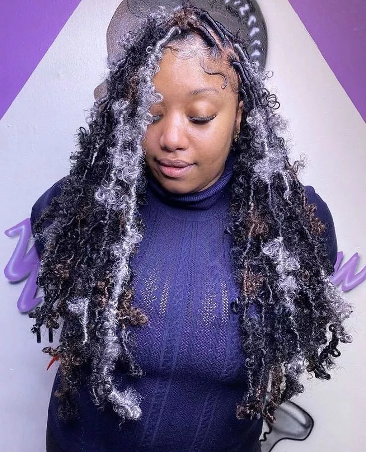 Colorful distressed locs