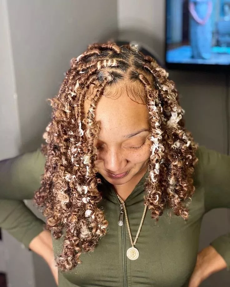 Colorful butterfly locs styles