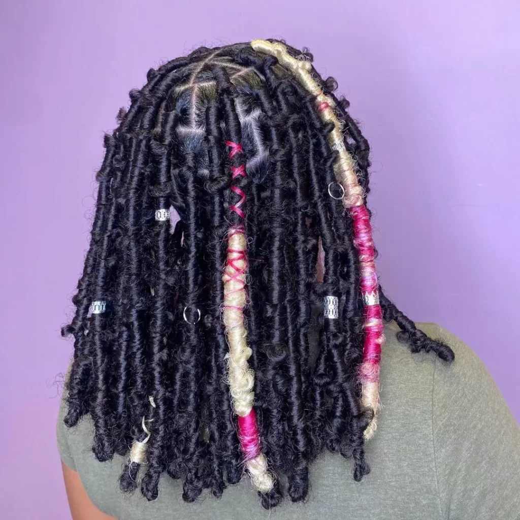 Color pop on beaded locs