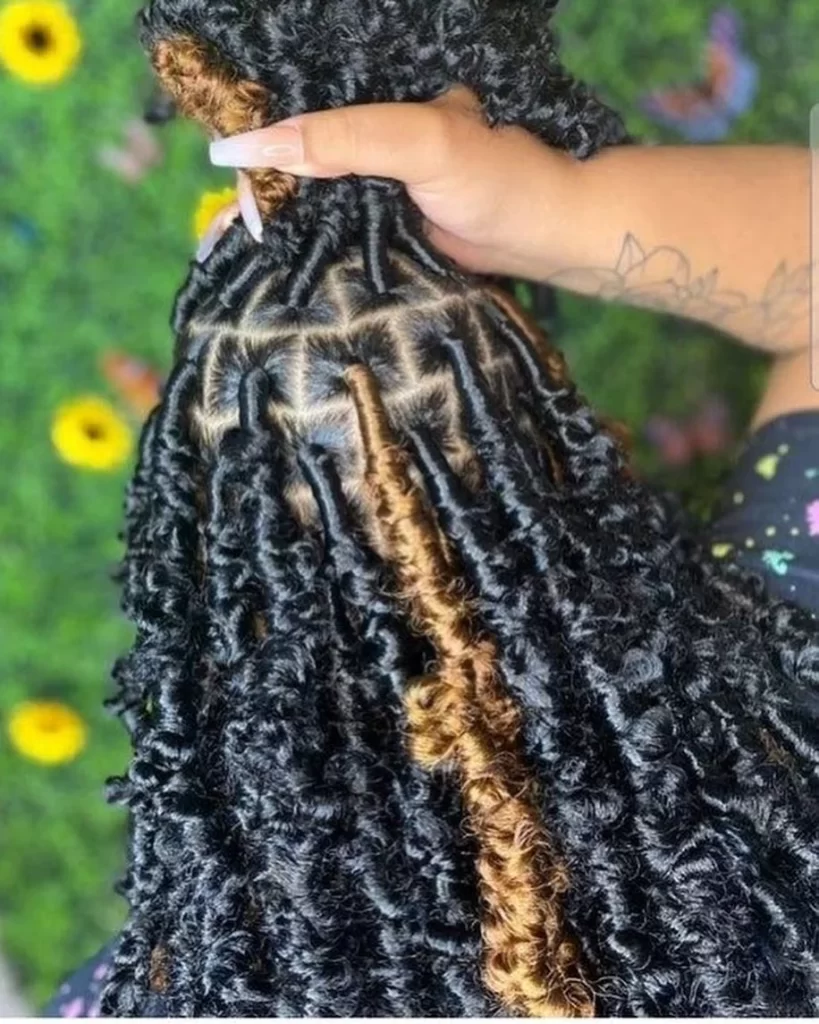 Short butterfly dreadlocks