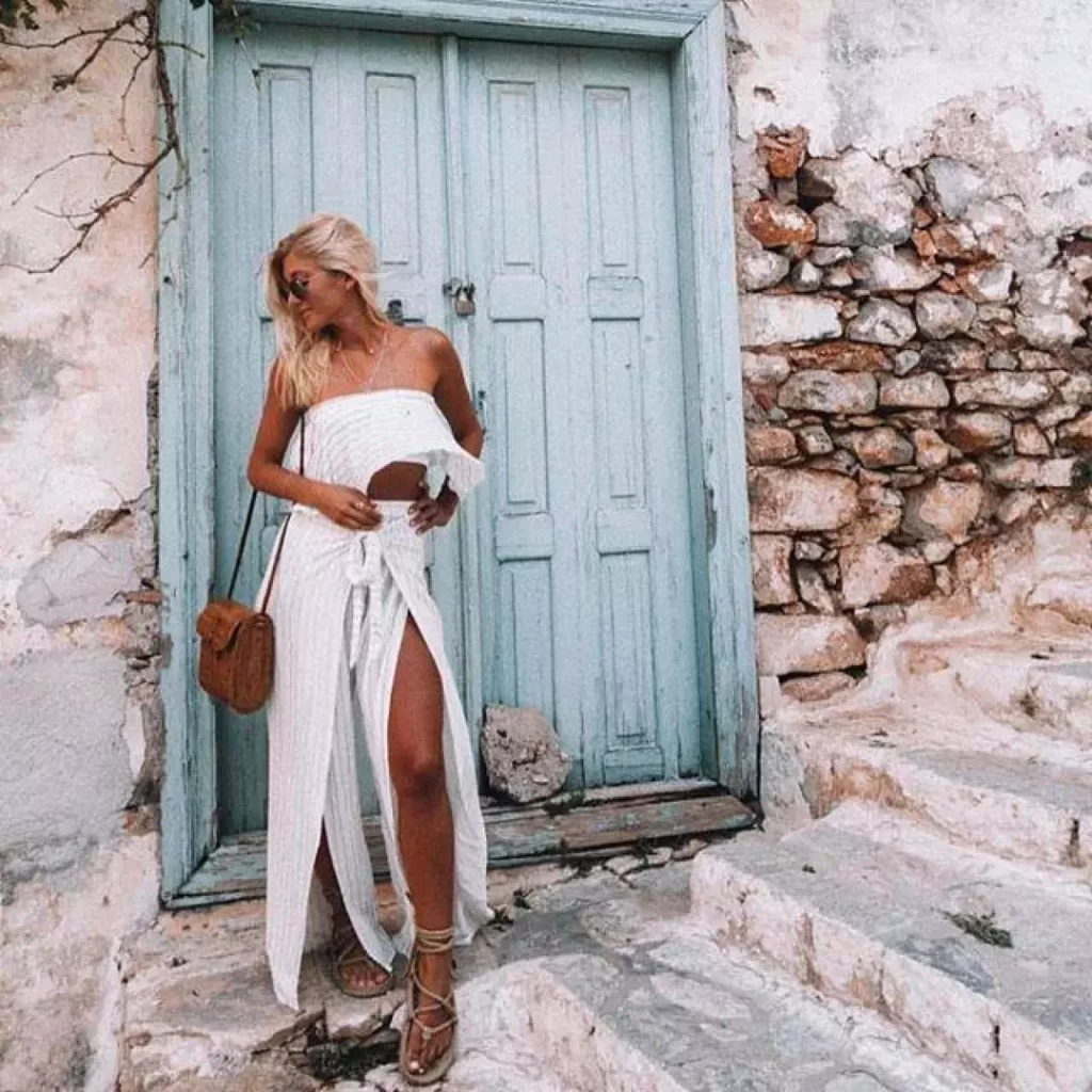 Cool Bohemian Linen-Cotton Blend Style and BP Strappy Sandal