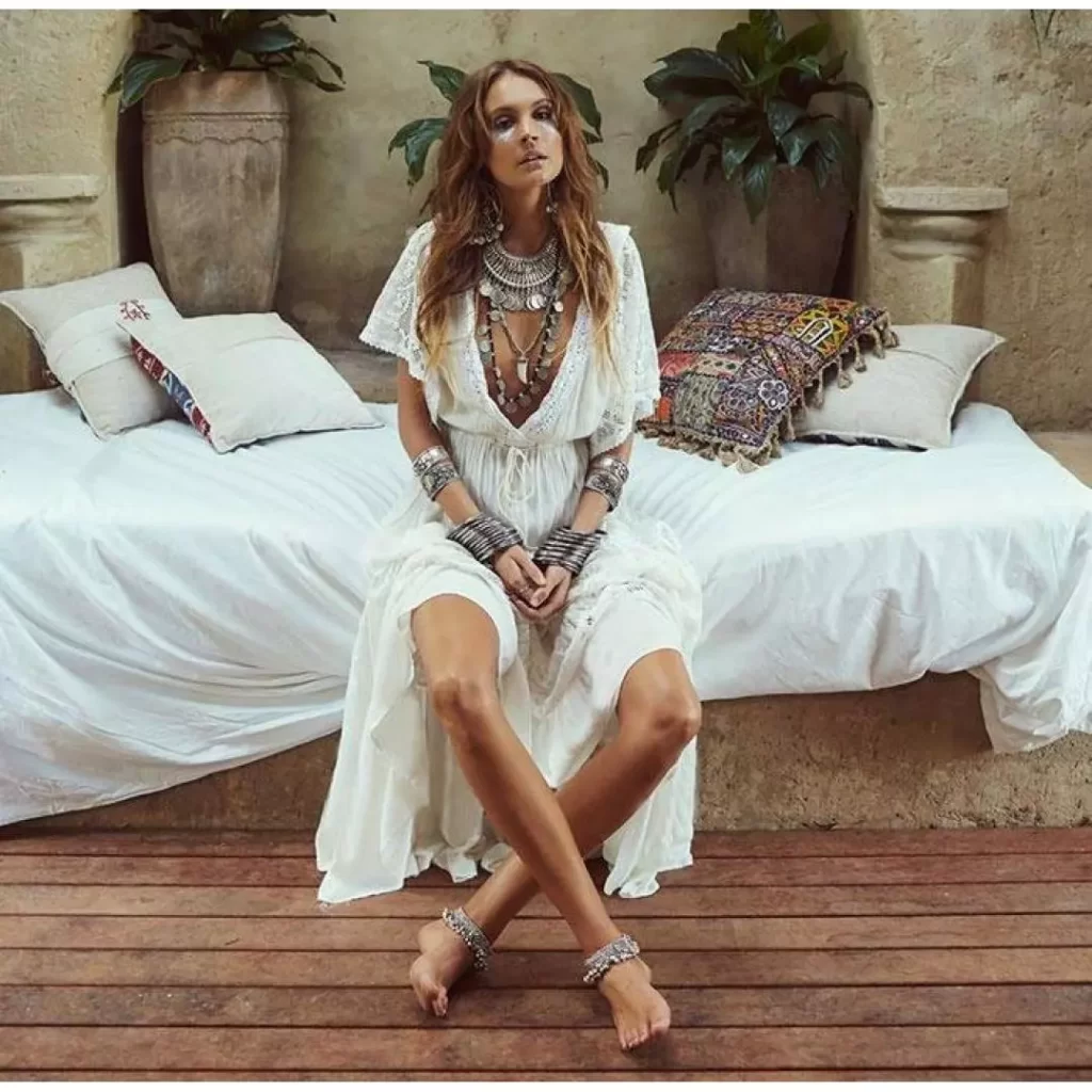 White Bohemian Dress