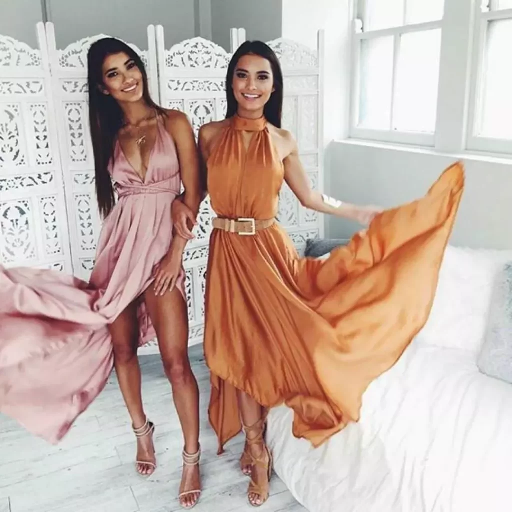 Silk Thigh Slit Maxi Dress
