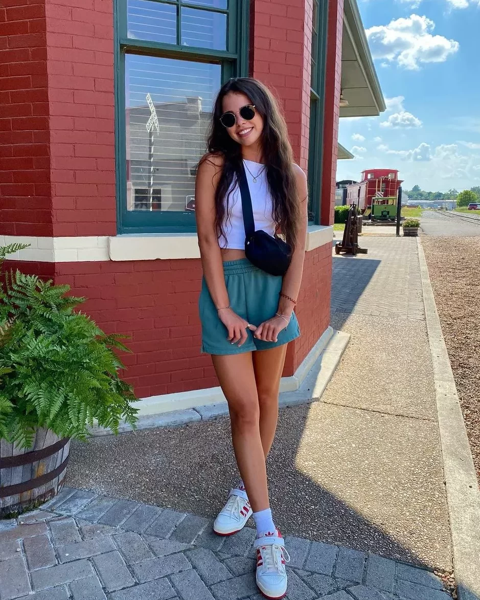 ways to wear sweat shorts: