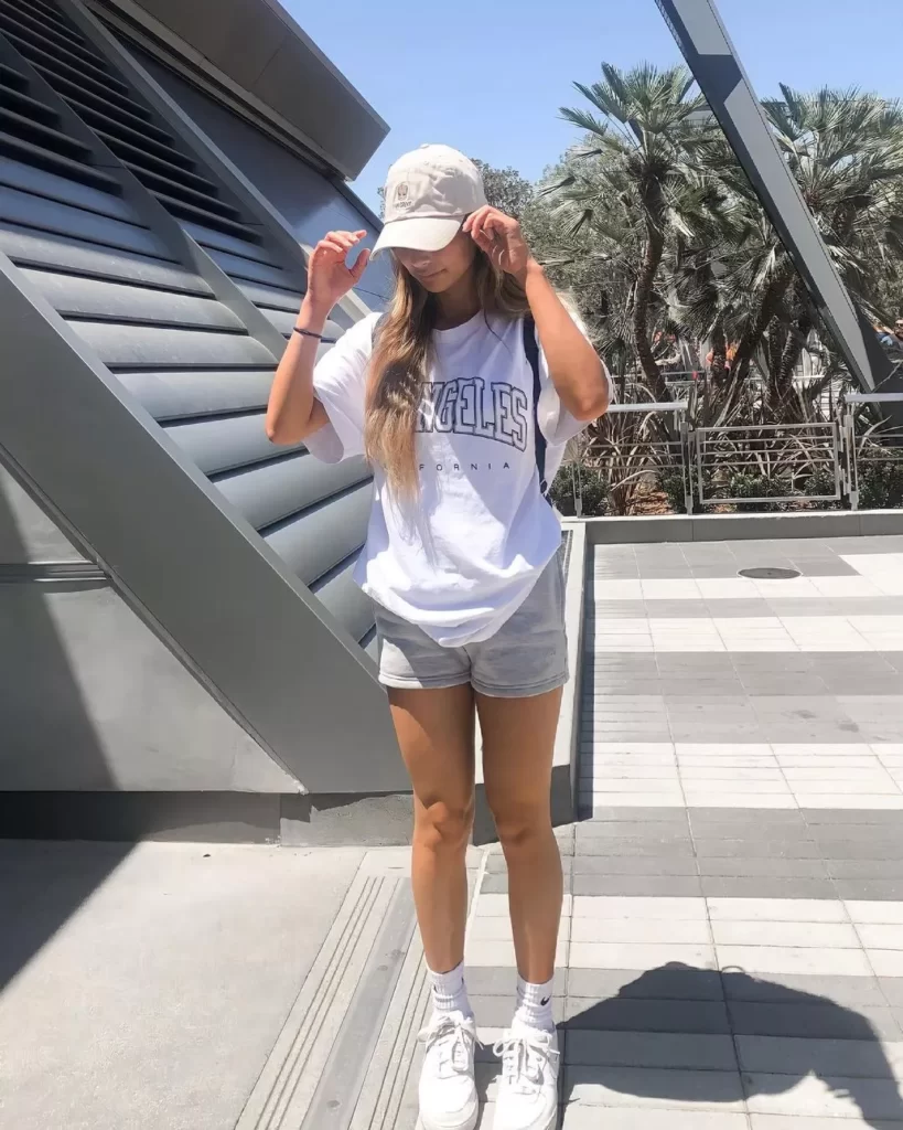 ways to wear sweat shorts:
