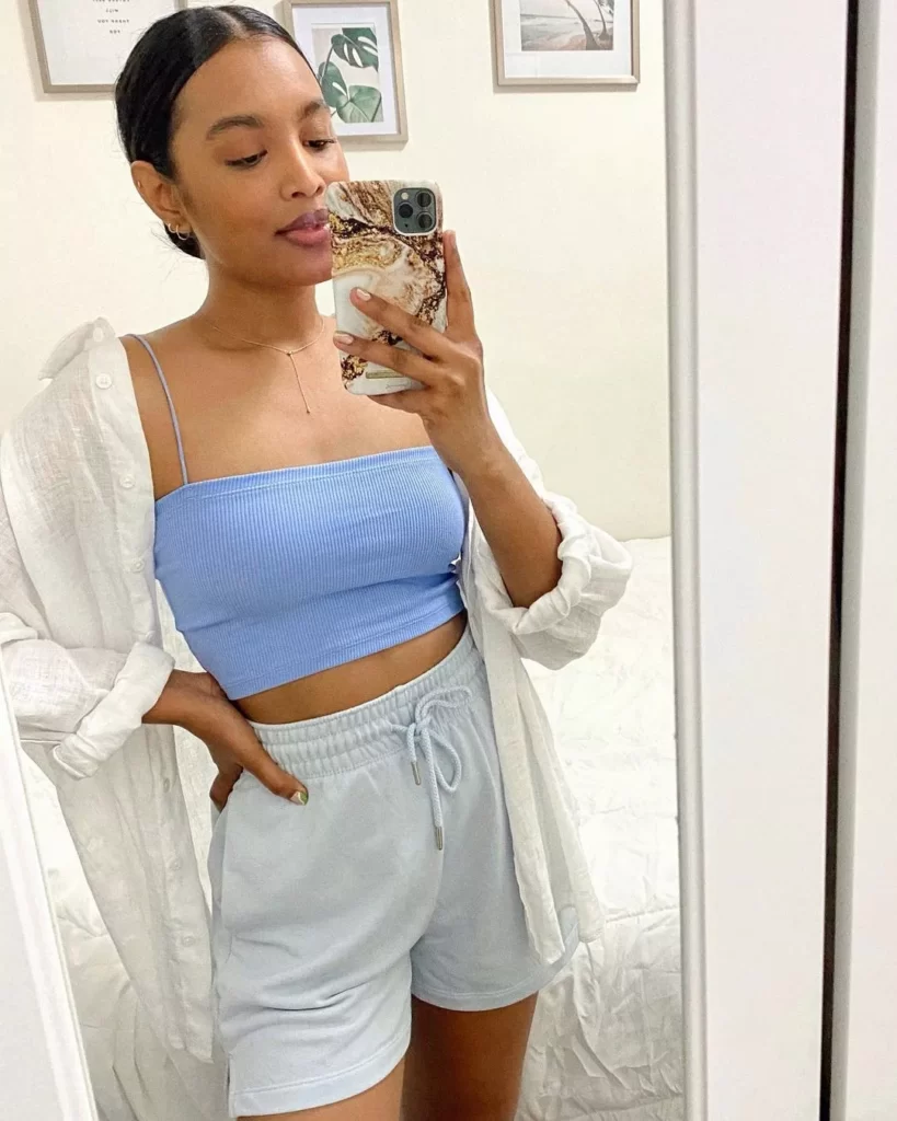 ways to wear sweat shorts: