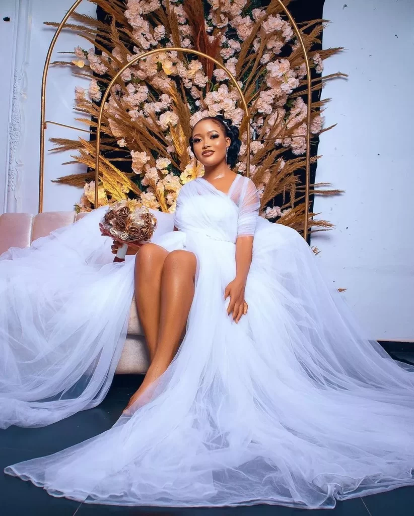white nigerian wedding dress