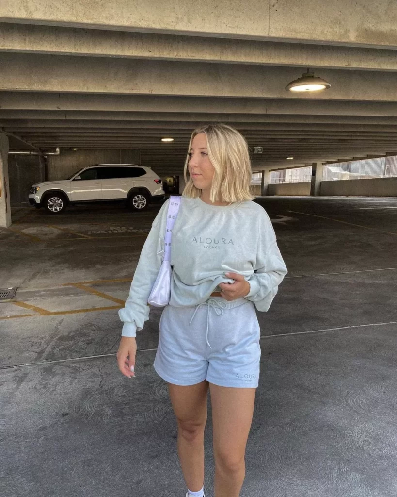 ways to wear sweat shorts: