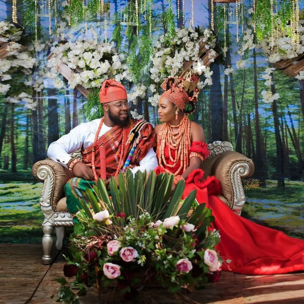 Edo Brides in Beautiful Beaded Benin Wedding Attire