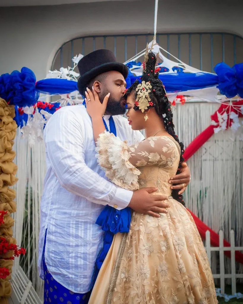 Couple In Efik Traditional Wedding Attire