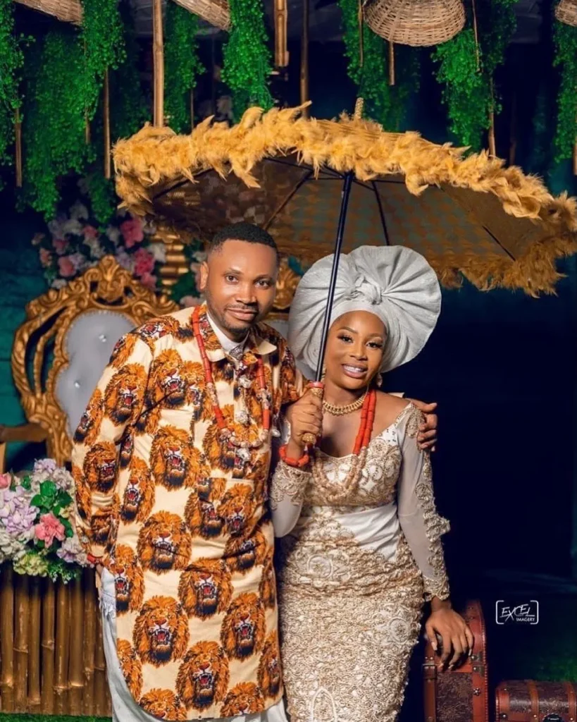 Men Isiagu for igbo groom and lace attire for ibibio bride