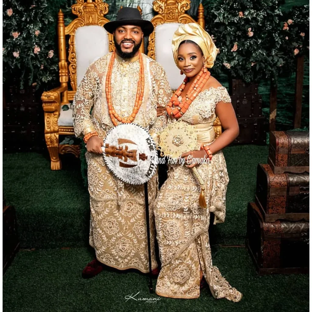 Ibibio Traditional Wedding Attire For Groom and His Bride