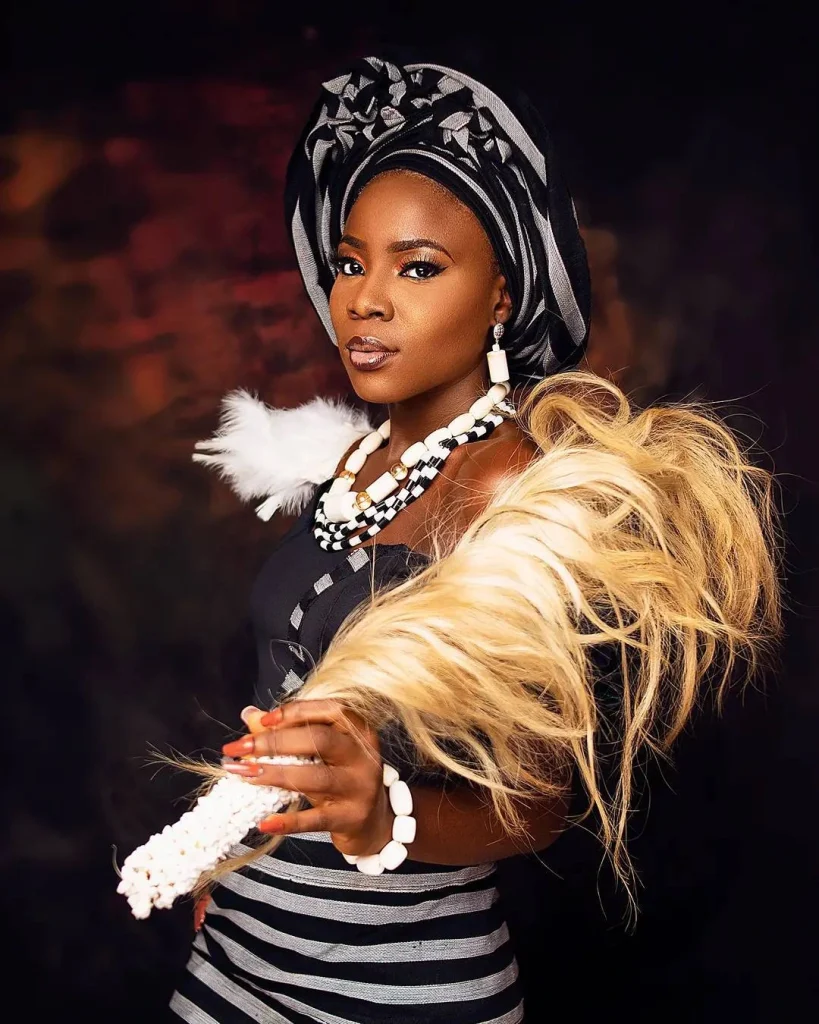 Black and white Tiv Traditional fabric for brides