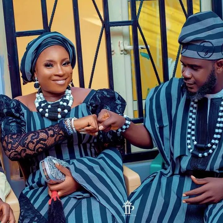 Tiv couple in stylish cultural outfit