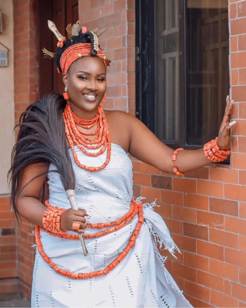 Akwa Ocha is the traditional attire of the people of Anioma