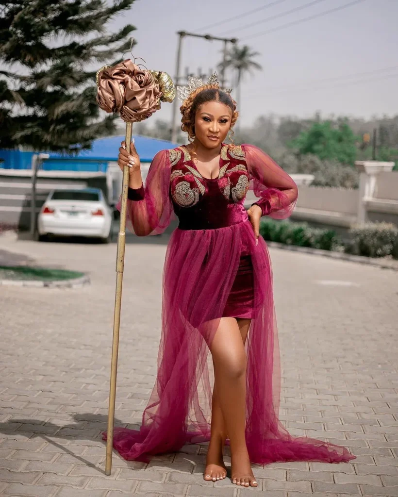 Red Ibibio societal outfit