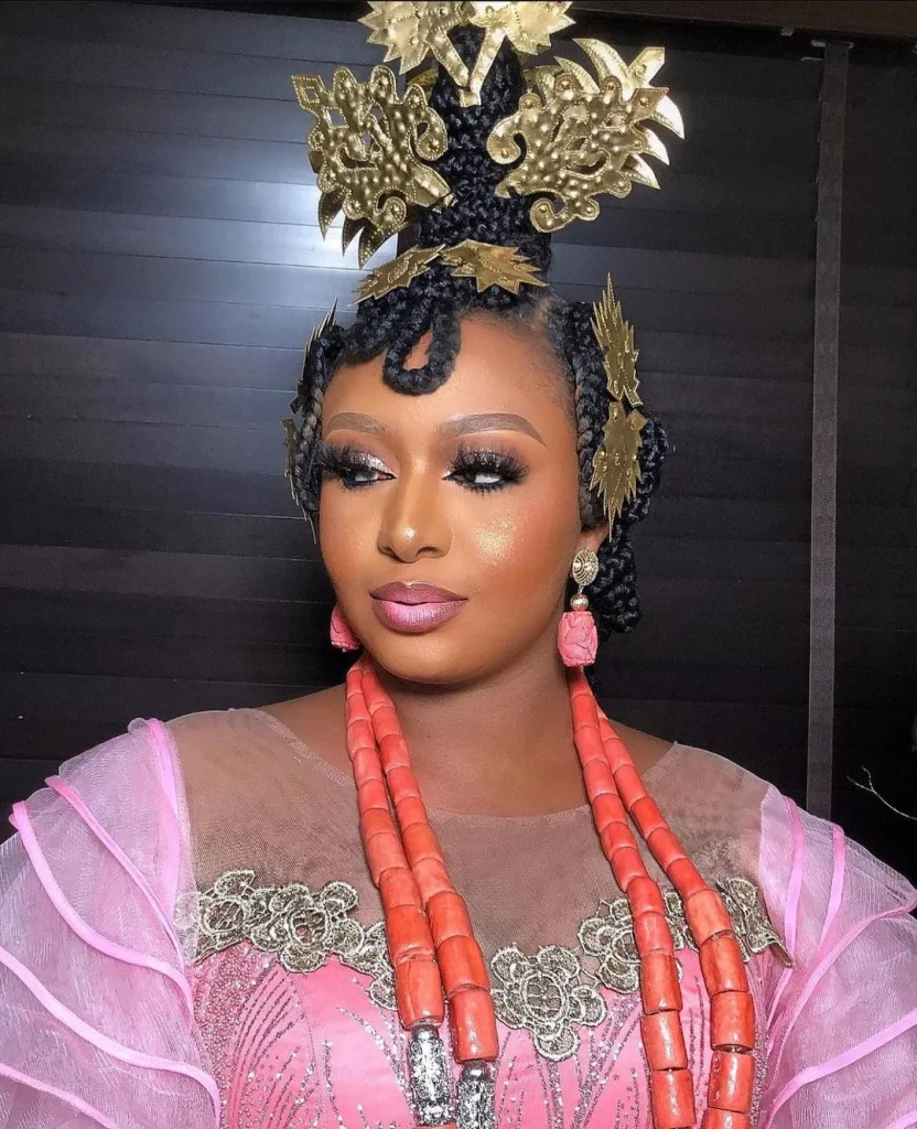 Efik Bride In pink Onyonyo Traditional Wedding Attire