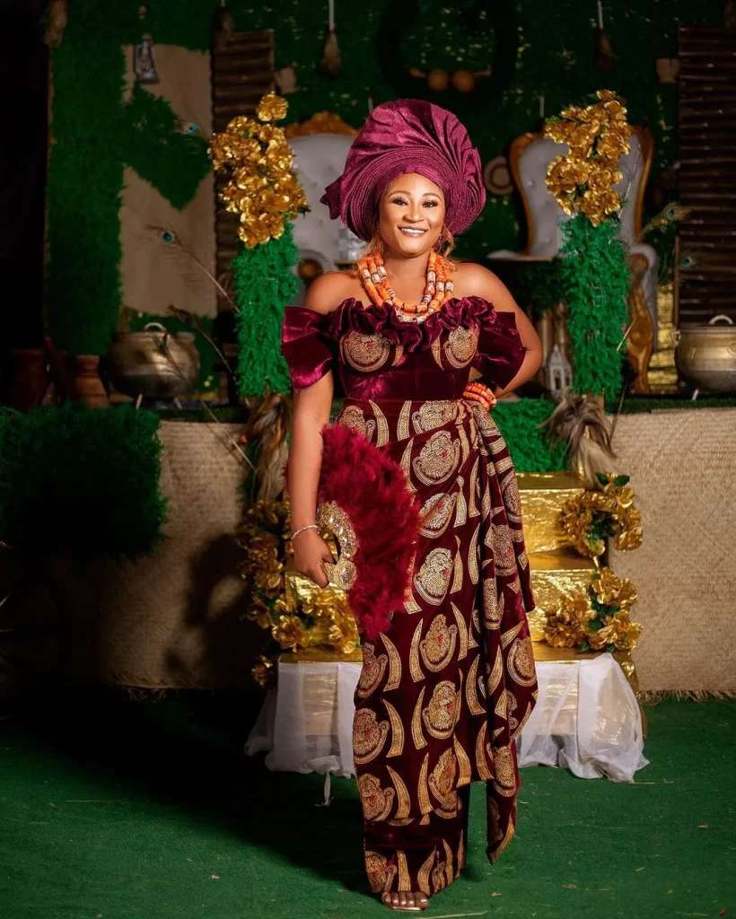 Double wrapper traditional marriage attire