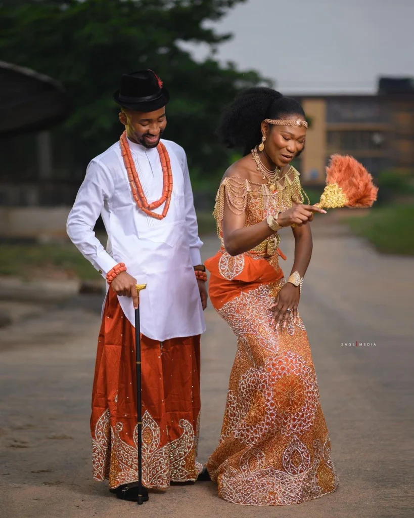 Itsekiri Traditional Wedding- Bride's and groom's attire
