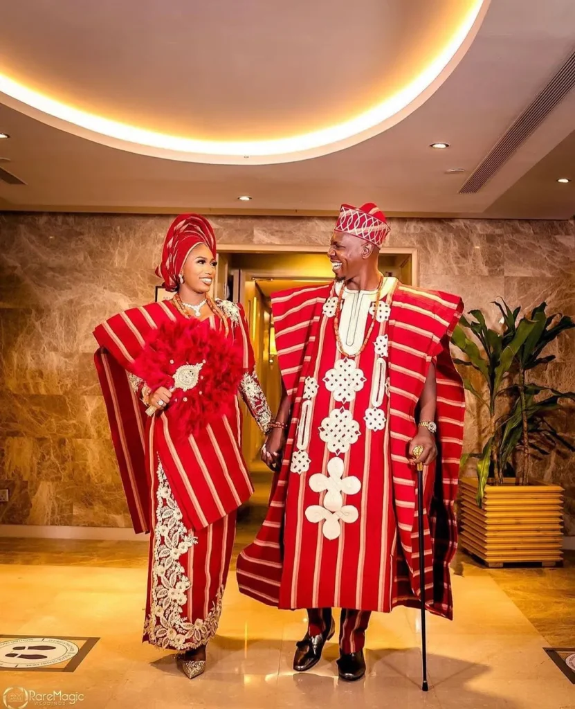 Yoruba bride and groom wear