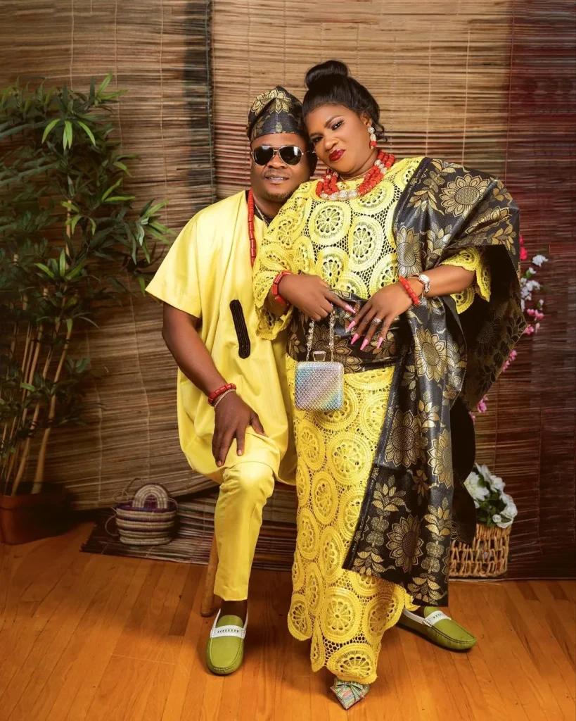 Traditional yoruba attire for bride and groom 