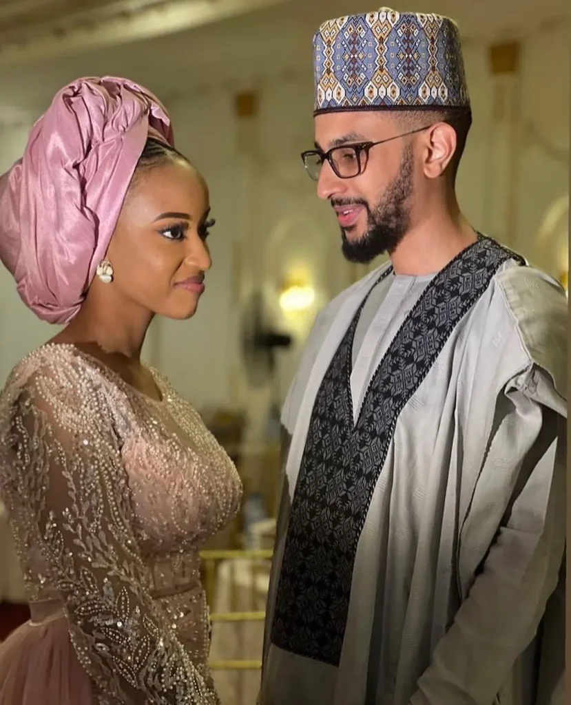 Couple's Fulani/Hausa Traditional Wedding Attire with Accesories 