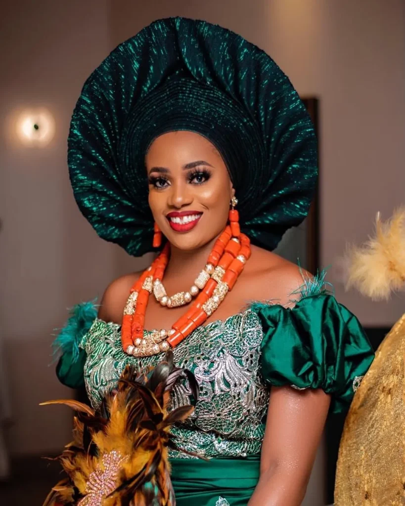 Native wear worn by ibibio bride