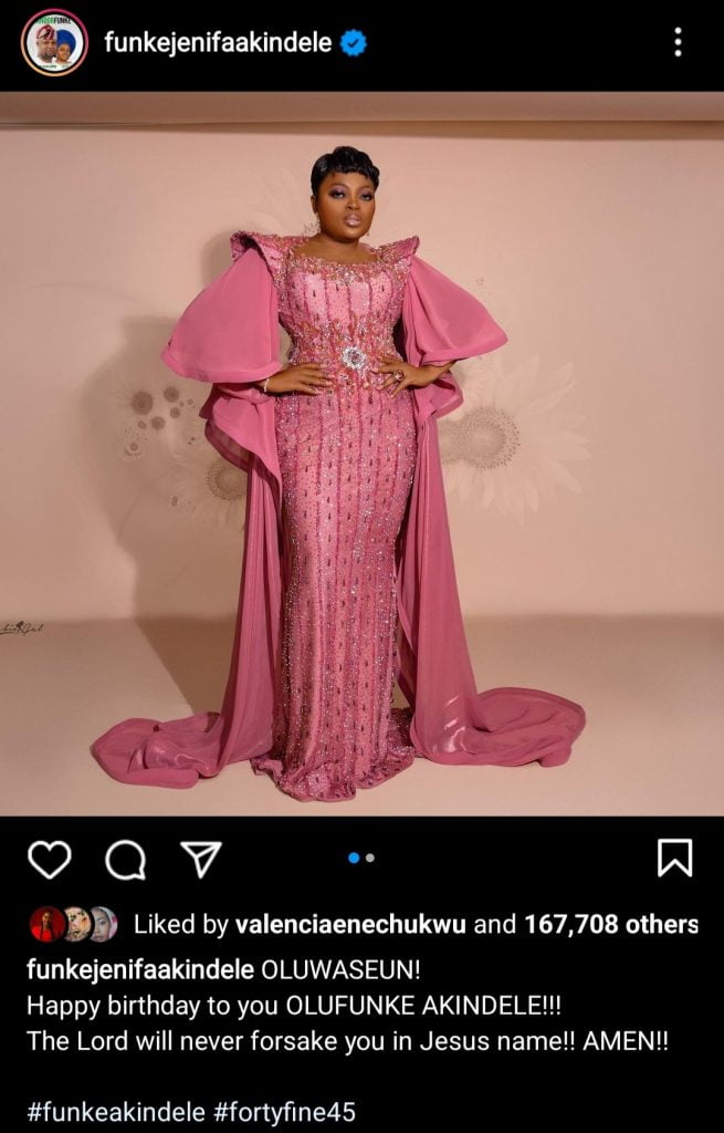 Funke Jenifa Akindele birthday wish to herself on birthday
