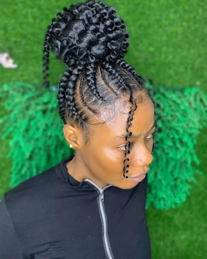 Tribal braids with heart curls