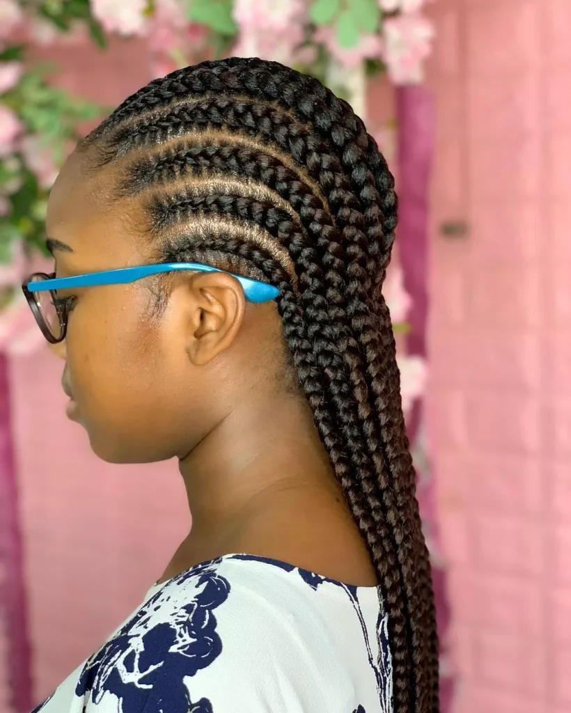 All back cornrows