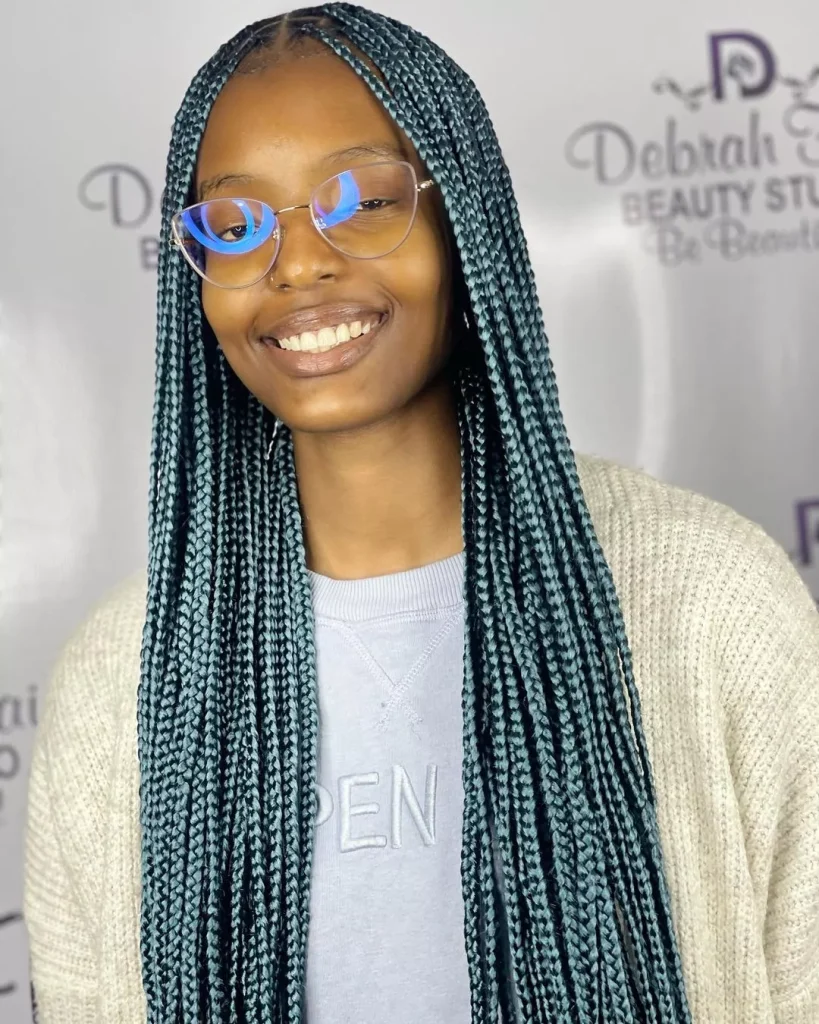 Box braided hair