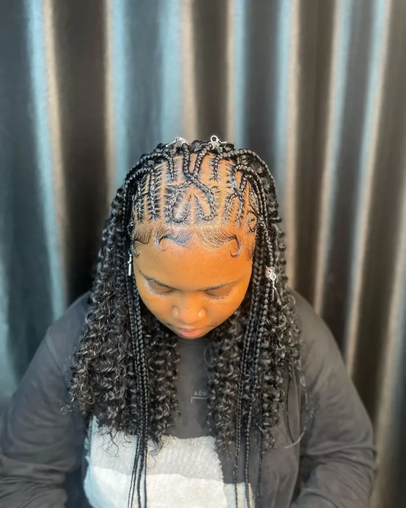 Tribal braids with heart styles